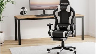 GTRACING Gaming Chair with Footrest Speakers Video Game Chair Bluetooth Music Heavy Duty Ergonomic