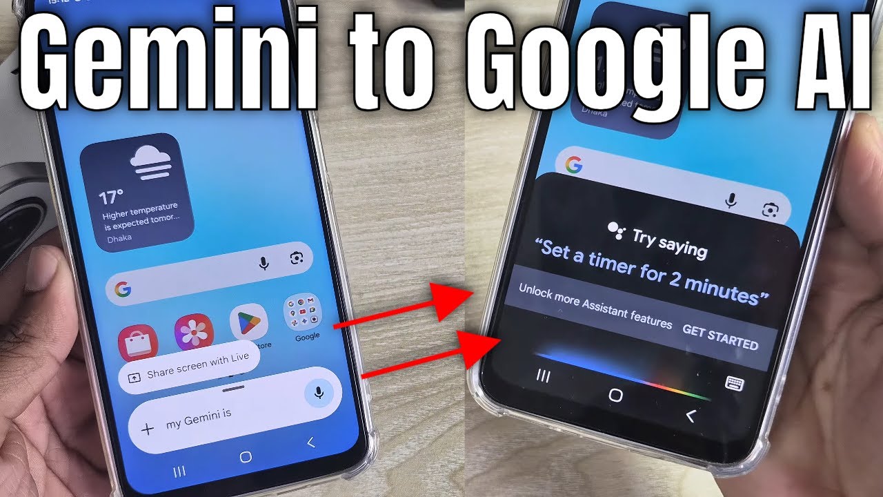 Samsung A17: How to switch gemini to google assistant - YouTube