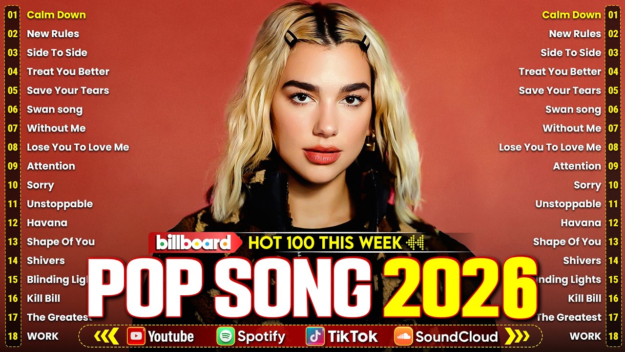 Dua Lipa, The Weeknd, Ed Sheeran, Bruno Mars, Adele, Selena Gomez, Maroon 5 🎶 Spotify Pop Hits 2026