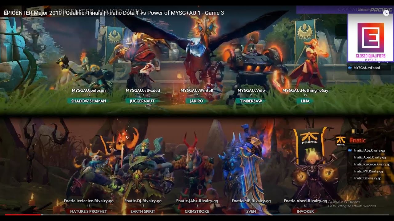 EPICENTER Major 2019  |   Qualifier Finals  |  Fnatic Dota 1 vs Power of MYSG+AU 1  -   Game 3