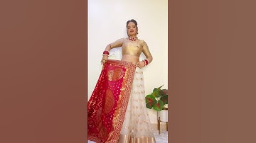 Saree Draping with Wedding Dupatta ❤️ #beautynstyle #drapingsaree #sareedraping #saree #drapingstyle