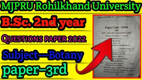 B.Sc. Second year | BOTANY | Question paper | paper 3rd |2022 |MJPRU Rohilkhand University Bareilly