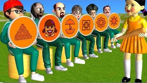 Scary Teacher 3D vs Squid Game TryingDalgona Candy Level Max Shapes ChallengeMiss T vs 5 Neighbor