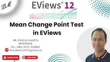 37. Mean Change Point Test in EViews || Dr. Dhaval Maheta