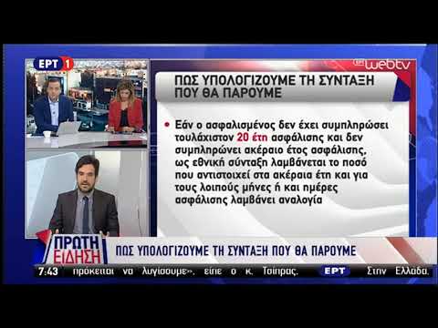 Γιάννης Μαυρωνάς- Ο υπολογισμός της εθνικής σύνταξης. ΕΡΤ 26.9.2018