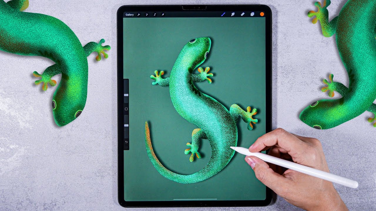 Drawing Lizard 🦎 with Procreate iPad Pro and Apple Pencil YouTube