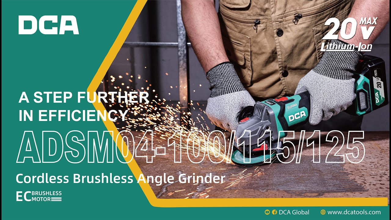 DCA ADSM04-100/115/125 cordless brushless angle grinder