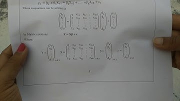Least Square Estimation for Multiple Linear Regression