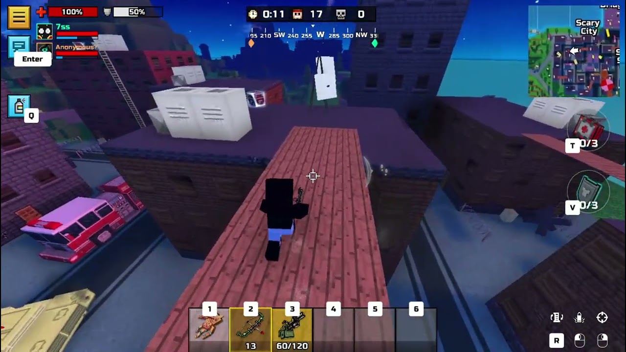 Gameplay in Terrifying Isle (battle royale) - Pixel Gun 3D