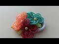 Резинка с цветами из бисера