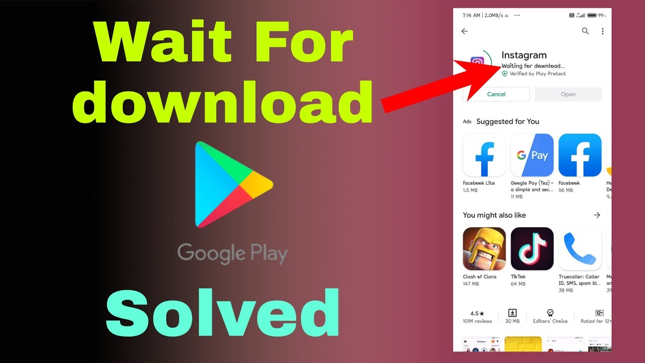 Google play store download pending problem Google Play