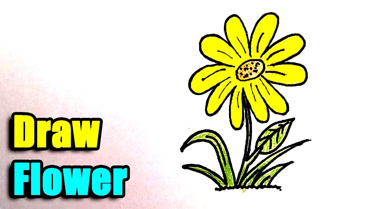 How to Draw a Flower - Step by Step and super easy - YouTube