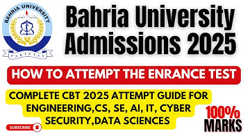 Bahria University Admissions 2025 | Entrance Test Strategy | Score 100% in CBT!