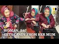 The warm moment a woman, 84, gets candy from her mum