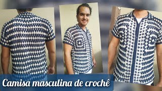 CAMISA MASCULINA DE CROCHÊ FÁCIL #crochetearrings