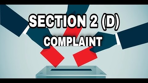 SECTION 2 (D) COMPLAINT