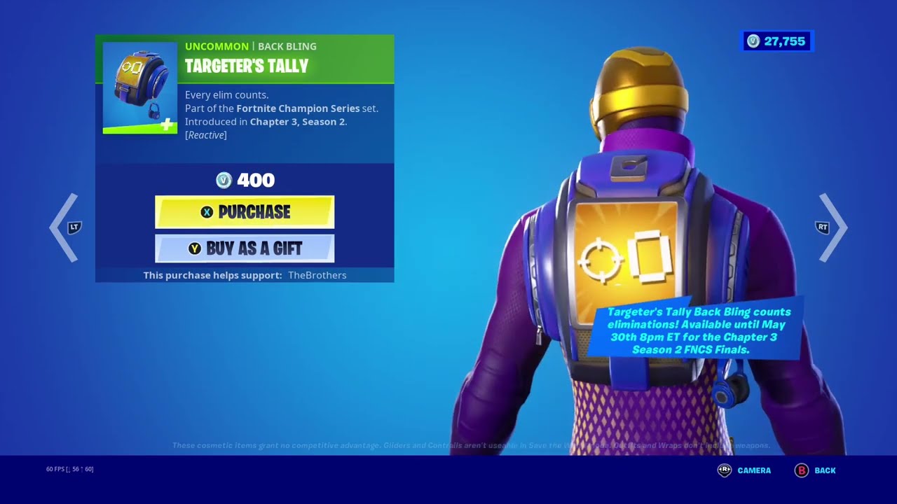 *NEW* TARGETER'S TALLY + CHAMPION'S SHIELD BACK BLINGS!! (FNCS 3:2 EXCLUSIVE)