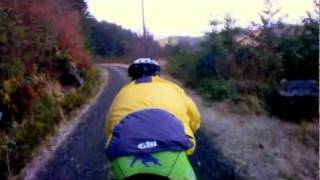 Unshaky footage of Jim F. on John Wayne Pioneer Trail/Iron Horse Trail in December, 2011