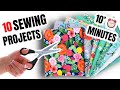 10 Sewing Projects To Make In Under 10 Minutes | easy Sewing for beginners