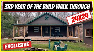 VT Cabin Tour  inside and out!  24x24 Off grid cabin.