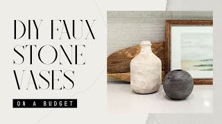 EASY DIY | Faux Stone or Ceramic Vases | UPCYCLE VASE | With any OLD VASE or BOTTLE!