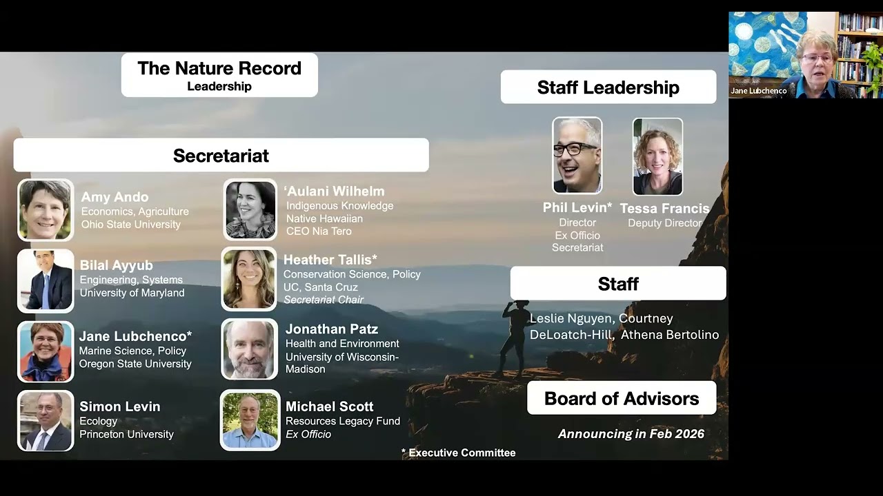Overview Session #2: An introduction to The Nature Record, its goals, and ongoing work (1/28/26)