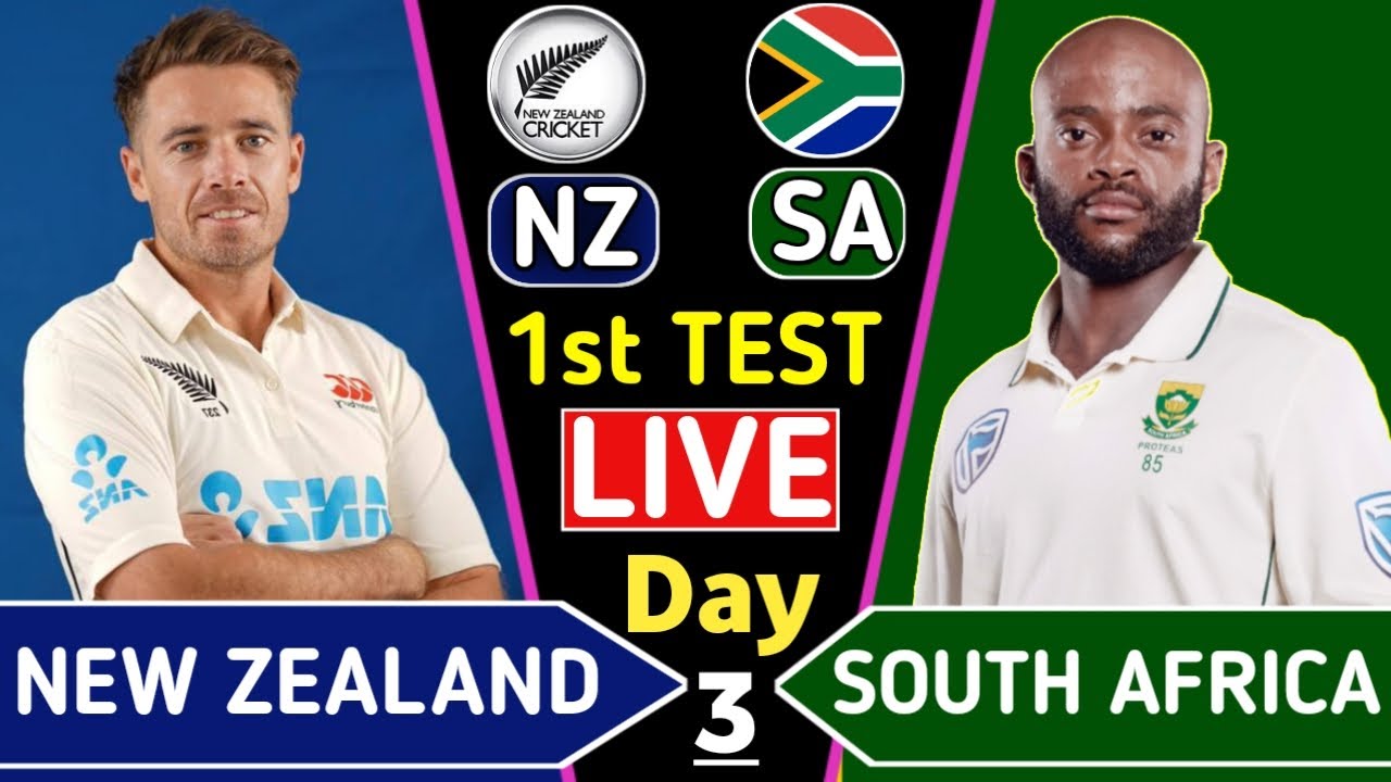 New Zealand vs South Africa 1st Test Match Oval Day 3 NZ vs SA