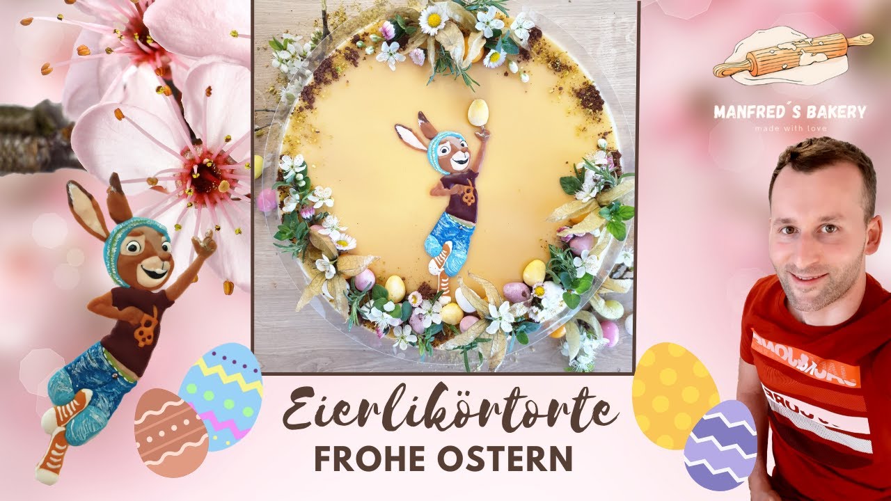 Eierlikörtorte mit Kirschfüllung zu Ostern