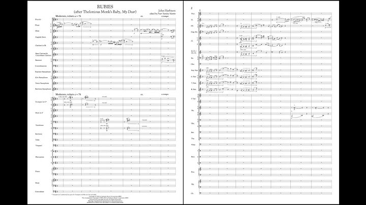 Rubies by John Harbison/ed. Peter Stanley Martin