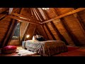 Cozy cabin room ambience  rain sound  cozymood