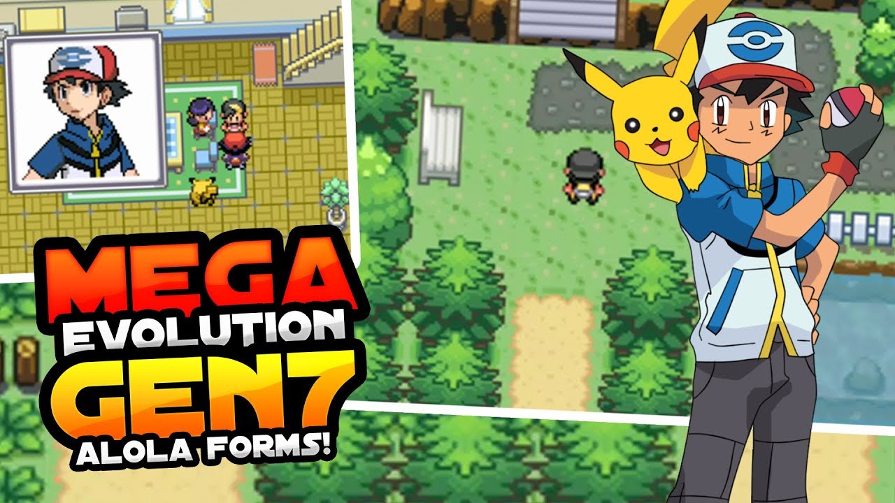 NEW POKEMON GBA ROM HACK WITH MEGA EVOLUTION, GEN 7, ALOLA FORMS