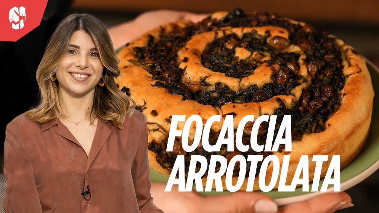 Focaccia Arrotolata con Bietole, Cipolle, Olive, Alici e Uvetta