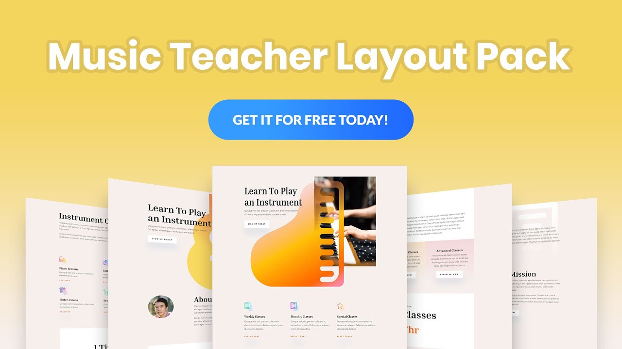 Get a FREE Music Teacher Layout Pack for Divi