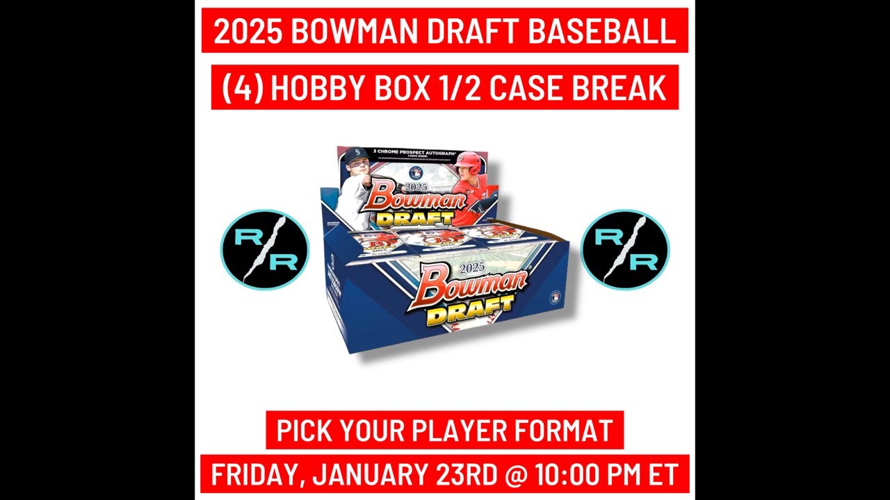 2025 Bowman Draft Baseball (4) Hobby Box ebay Player Break Friday 1/23 @ 10:00 PM EST