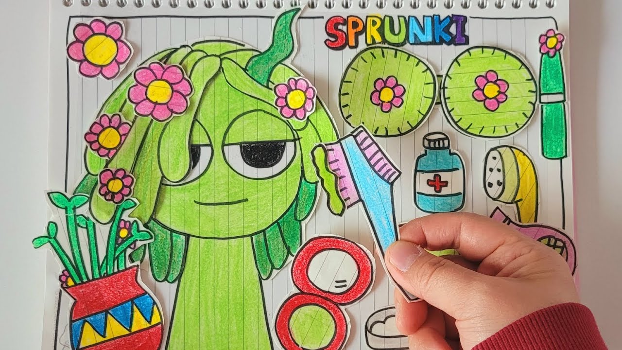 Sprunki Makeup Tutorial 🎀paperdiy🎀Sprunki makeup🌸💄스프런키 메이크업 종이놀이 - YouTube