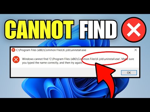 How To Fix Cannot Find Uninstall.exe Program & Games (Windows 11)