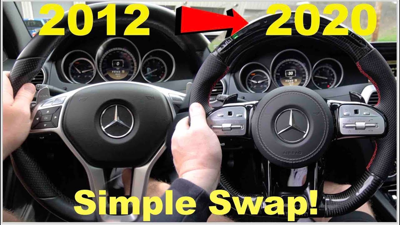 Best Upgrade For ANY Mercedes! From 2012 To 2020 C63 AMG Steering Wheel  Swap! (Easy DIY W204 W205 ) 