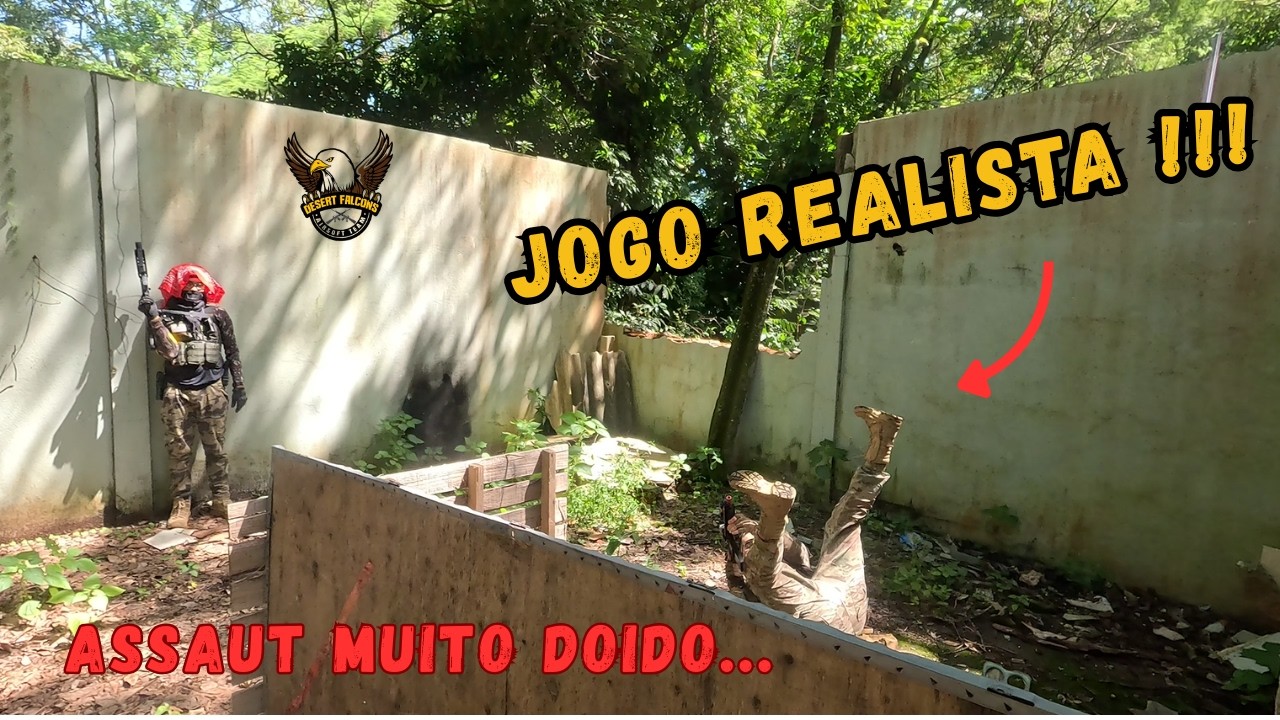 Jogo de Airsoft no campo 