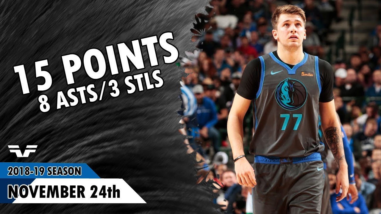 Luka Doncic - 2018.11.24 - Mavericks vs Celtics - 15 Pts, 8 Asts