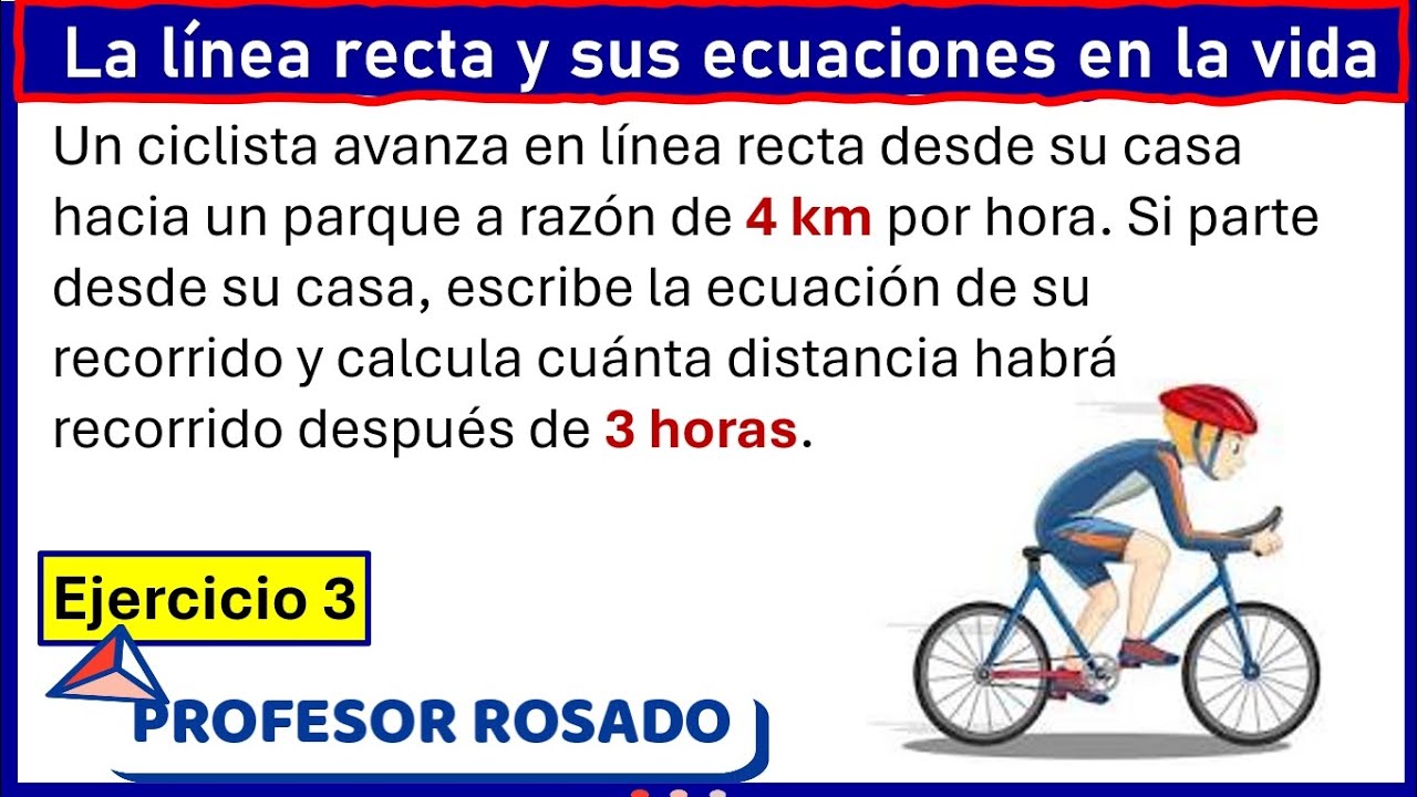 Aplicación de la ecuación de la recta en la vida / Ejercicio 3 - YouTube