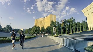 Walking in TASHKENT: Forume Palace, Hotel &quot;Uzbekistan&quot;, Square named af. Amir Temur, Broadway