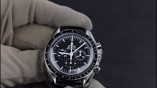 Omega Speedmaster Moonwatch Hesalite With Leather Strap 311.33.42.30.01.001 Unboxing [4K]