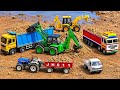 TATA Dumper Truck and 5cx JCB Fully sand Loading | Swaraj 744 Tractor | jcb tractor cartoon | gadi