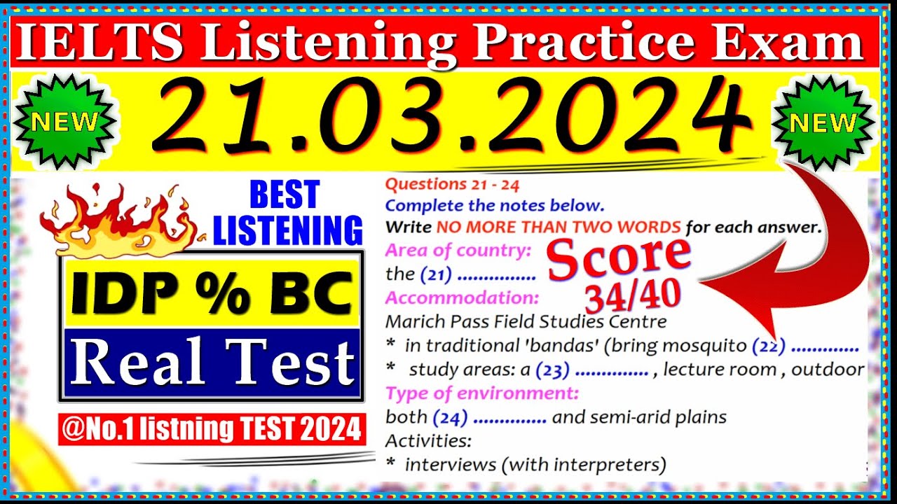 IELTS LISTENING PRACTICE TEST 2024 WITH ANSWERS  21032024