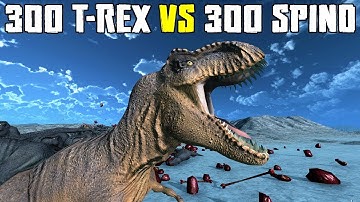 300 T-REX VS 300 SPINOS | BEAST BATTLE SIMULATOR