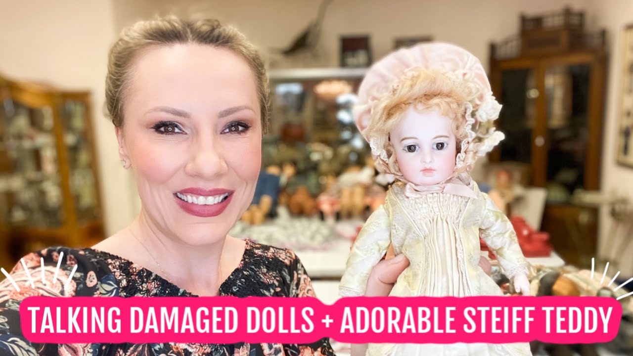DAMAGED CIRCLE DOT BRU | MY FAVORITE HAIRLINE DOLL | CUDDLY STEIFF TEDDY BEAR