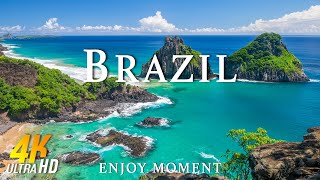 FLYING OVER BRAZIL 4K -  Relaxing Music With Amazing Natural Landscape - 4K Ultra HD