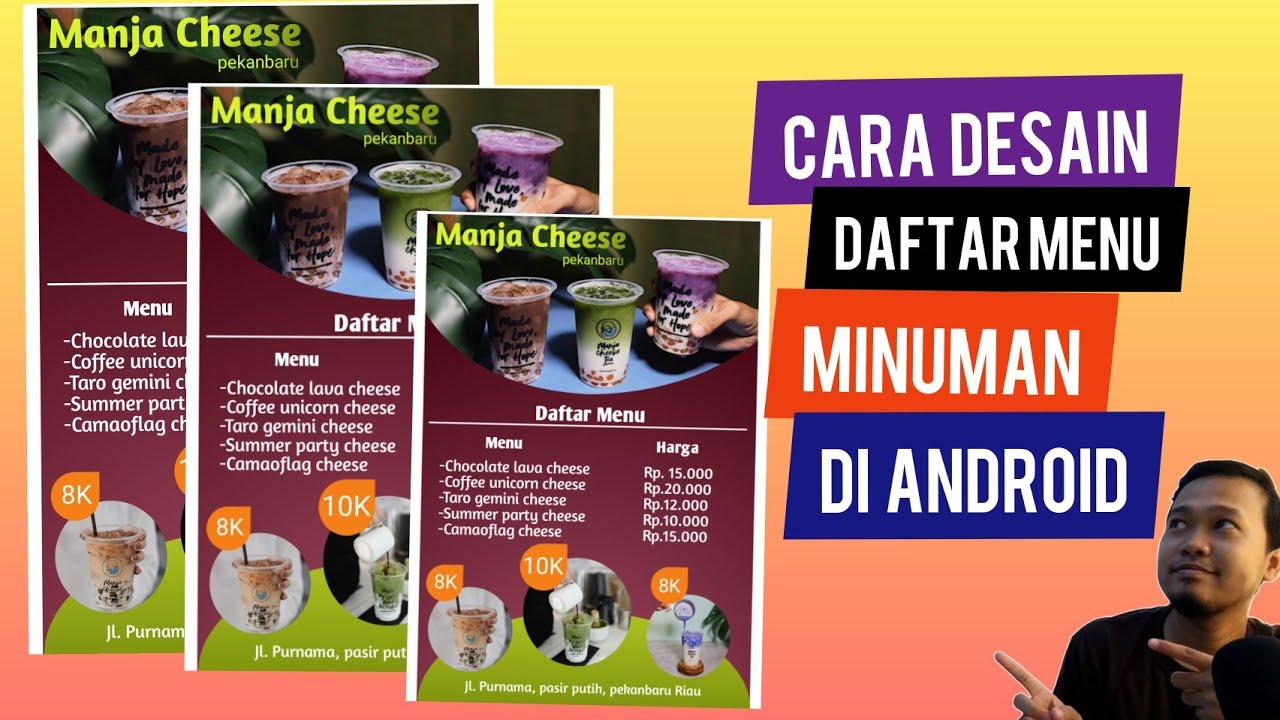 Cara membuat desain daftar menu minuman di android