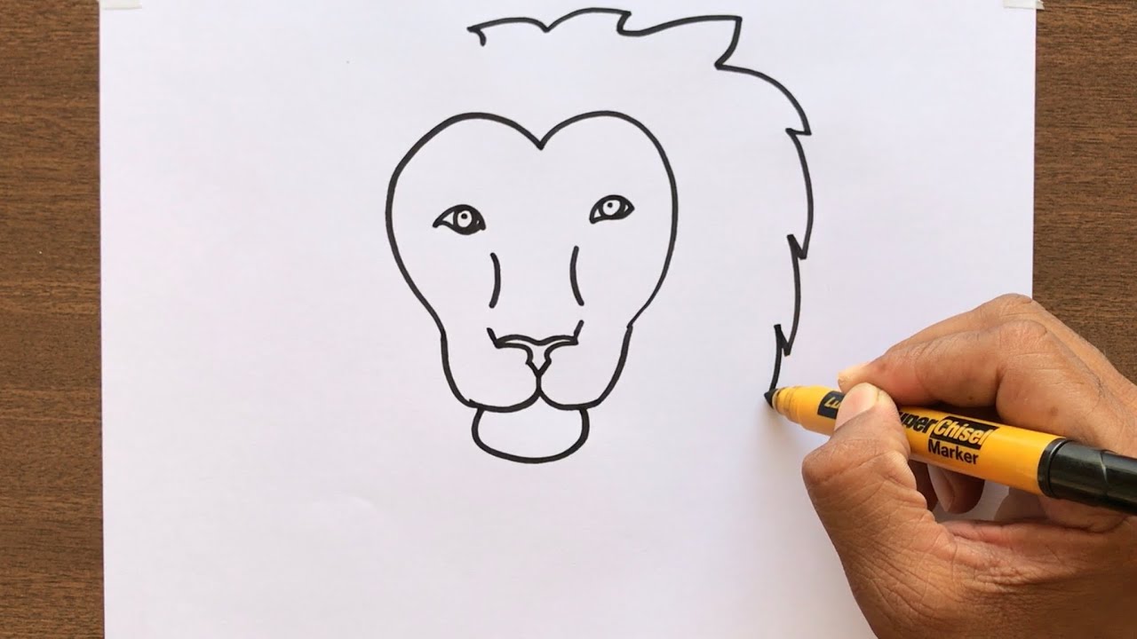 How to Draw a Lion Face | Easy and Simple Drawing for Beginners - YouTube