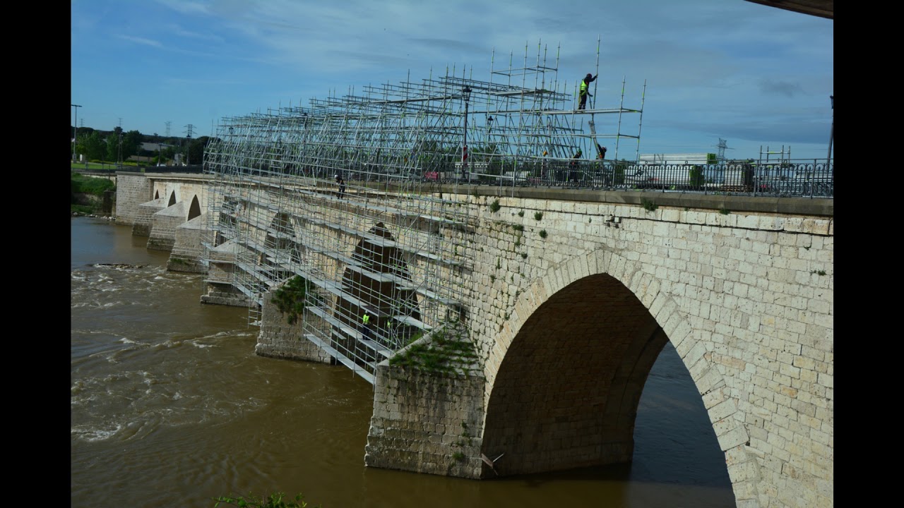 Obras en el Puente de Tordesillas. 1ª Parte.